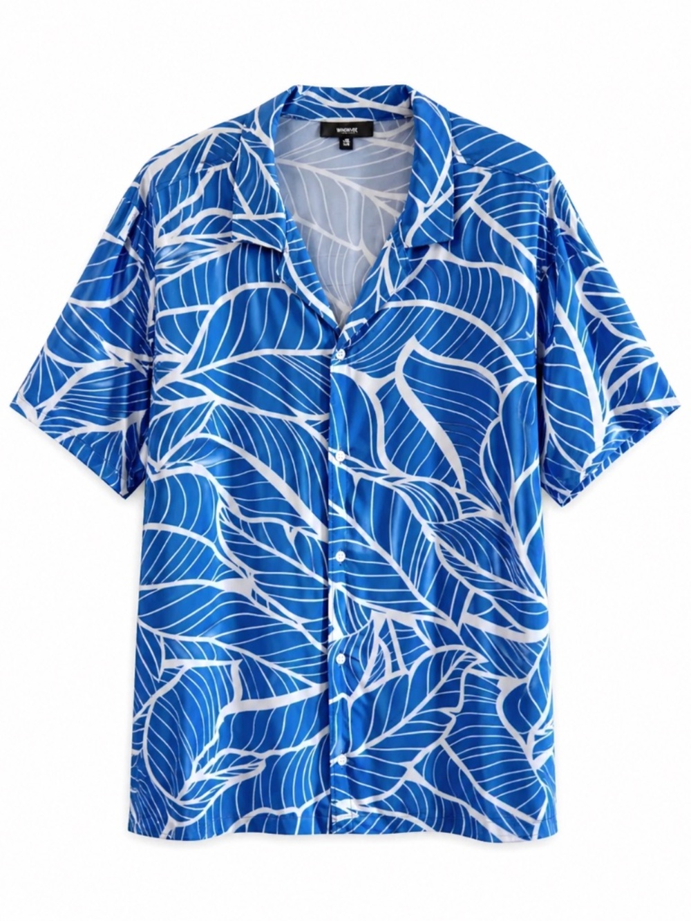 WindRiver Blue Tropical Print Short Sleeve Button-Up Shirt – 3XL GUC
